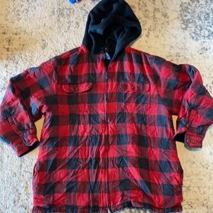 Puritan men’s jacket XL, red and black flannel.